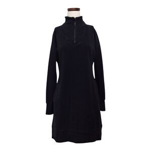 Black Cotton Stretch AMERICAN GIANT Moto Style Tunic Dress Sz S